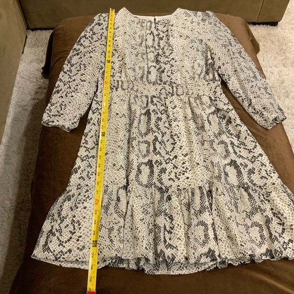 JCrew Black White L Dress Snakeskin Print - Picture 4 of 9